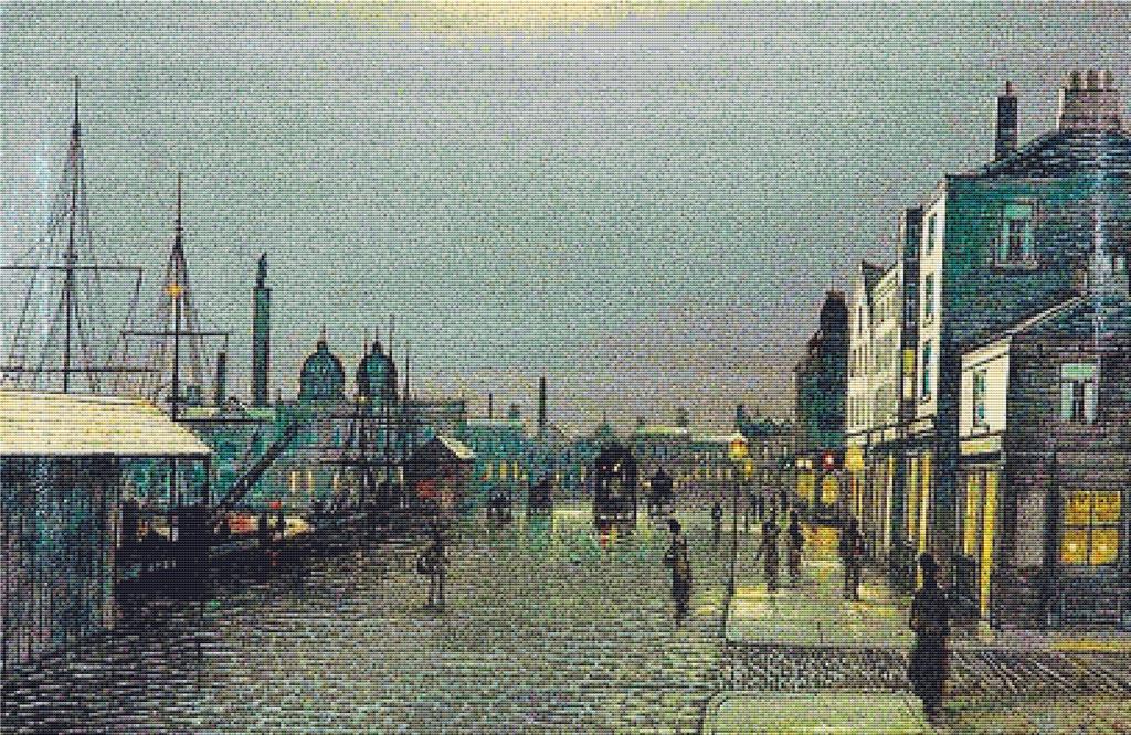 Evening Scene By The Docks - X Squared Cross Stitch