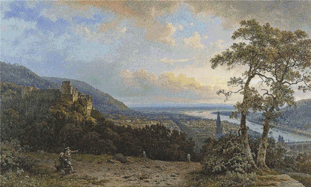 View At Heidelberg With The ‘Slot Heidelberg’ - X Squared Cross Stitch