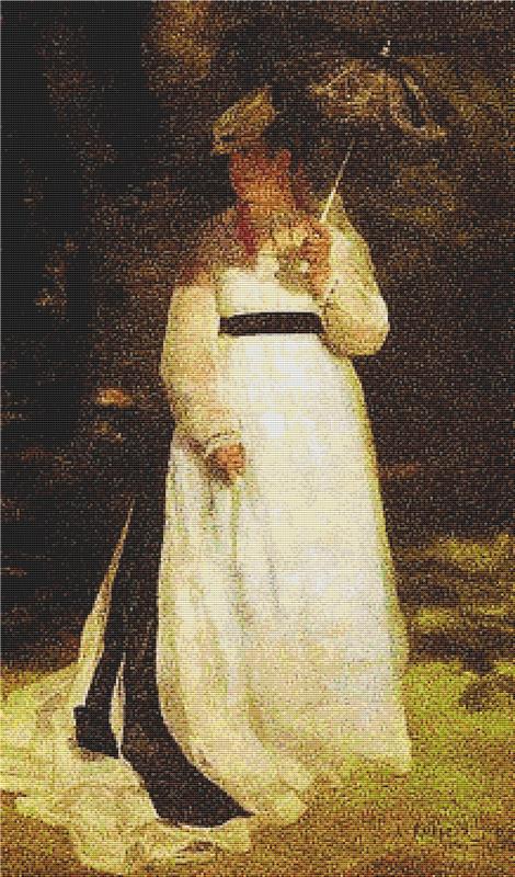 Lise With Umbrella - X Squared Cross Stitch