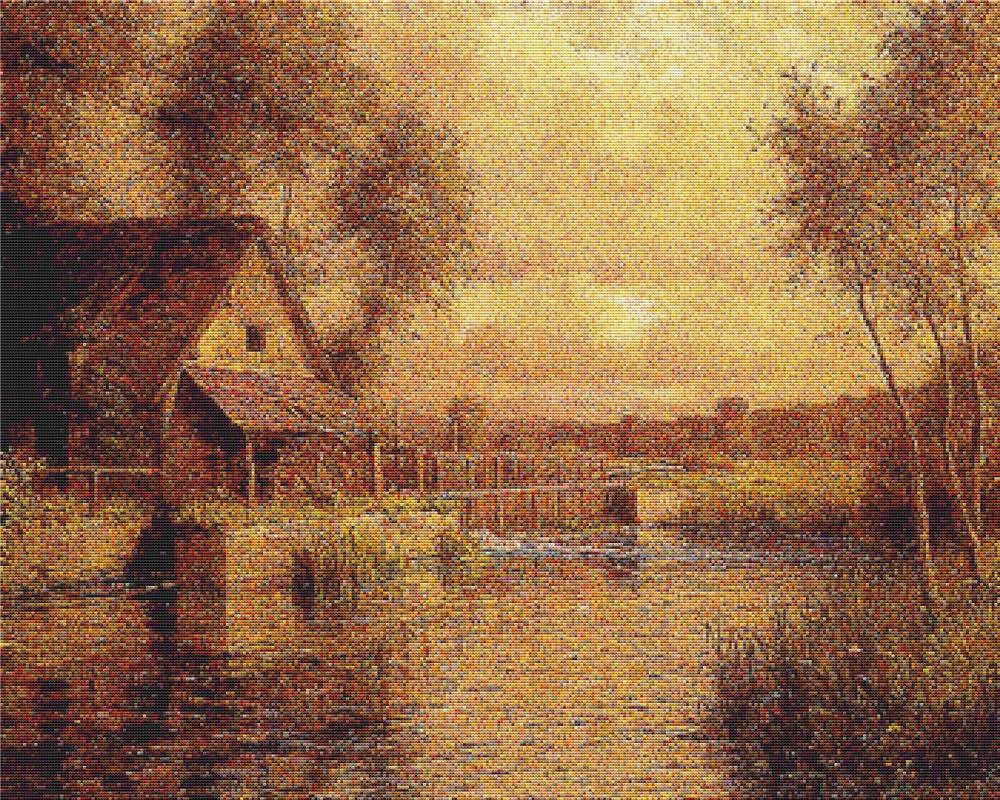 Old Mill In Normandy - X Squared Cross Stitch