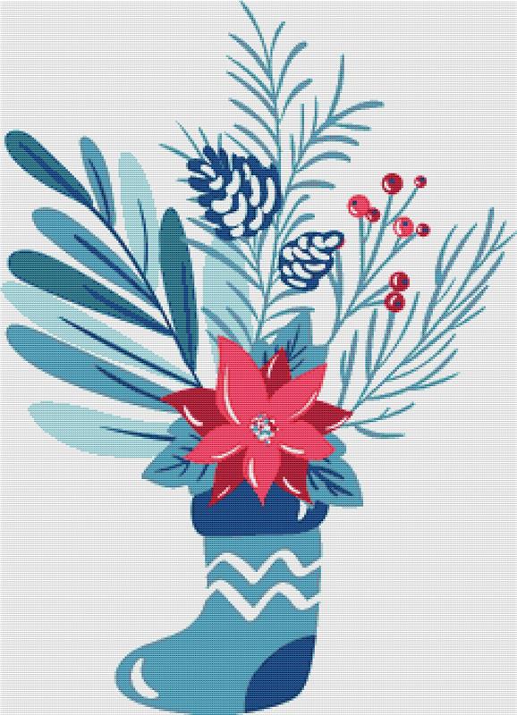 Christmas Stocking Bouquet - X Squared Cross Stitch