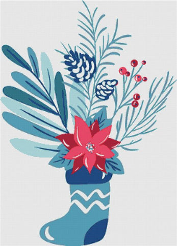 Christmas Stocking Bouquet - X Squared Cross Stitch