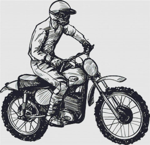 Dirt Bike Rider - X Squared Cross Stitch