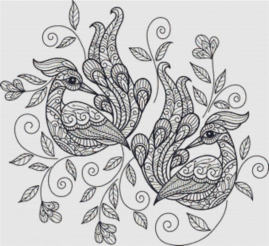 Peacock Zentangle - X Squared Cross Stitch