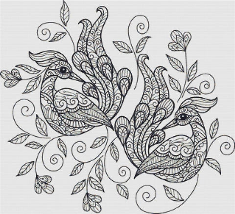 Peacock Zentangle - X Squared Cross Stitch