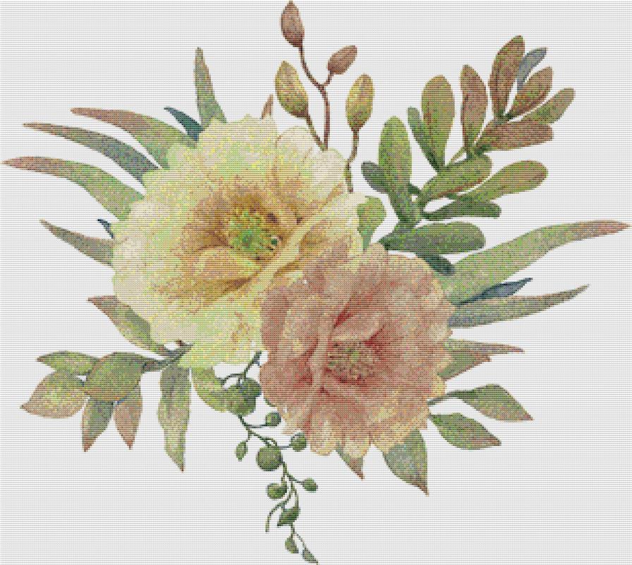 Arrangement Of Succulents VI - X Squared Cross Stitch