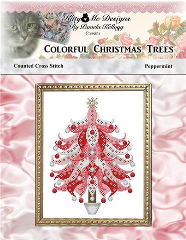 Colorful Christmas Trees: Peppermint - Kitty & Me Designs
