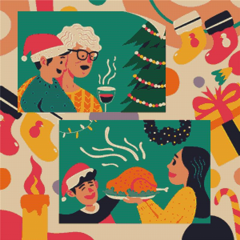 Christmas Dinner - X Squared Cross Stitch