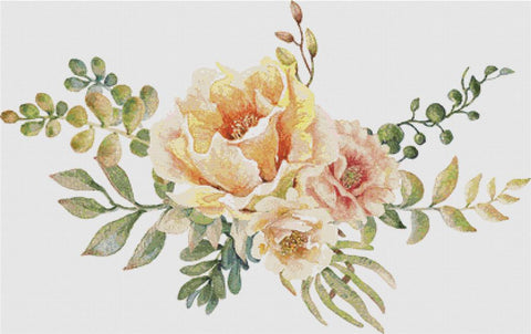 Arrangement Of Flowers And Succulents - X Squared Cross Stitch
