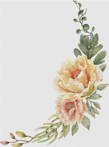 Arrangement Of Flowers And Succulents I - X Squared Cross Stitch