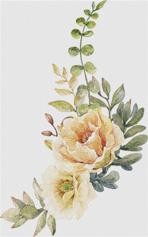 Arrangement Of Flowers And Succulents II - X Squared Cross Stitch