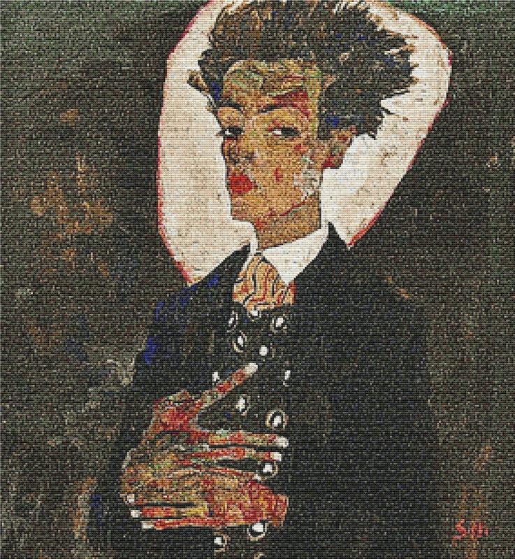 Self Portrait With Peacock Waistcoat - X Squared Cross Stitch