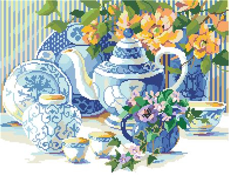Blue And White Tea Set - Kooler Design Studio