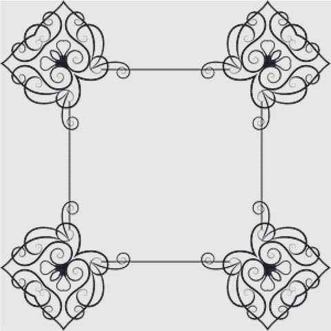 Ornamental Line Art Border - X Squared Cross Stitch