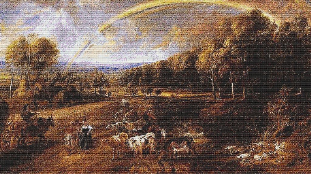 Landscape With A Rainbow - X Squared Cross Stitch