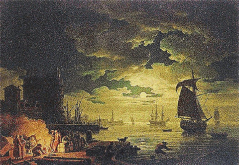 Entrance To The Port Of Palermo In The Moonlight - X Squared Cross Stitch