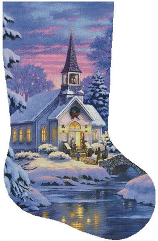 Country Church Stocking Right (Large) - Artecy Cross Stitch