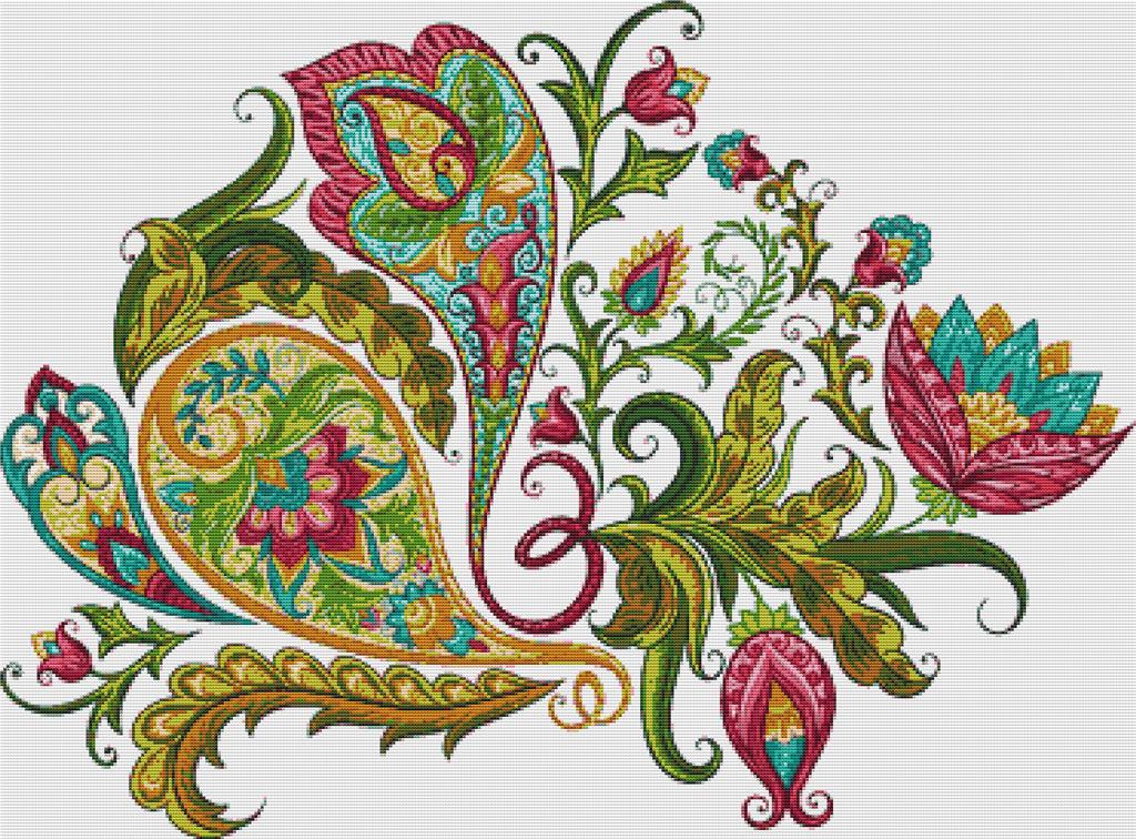 Decorative Paisley - X Squared Cross Stitch