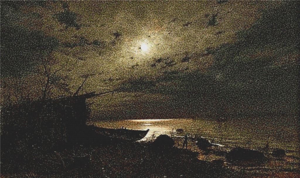 Moonlight Over The Sea - X Squared Cross Stitch