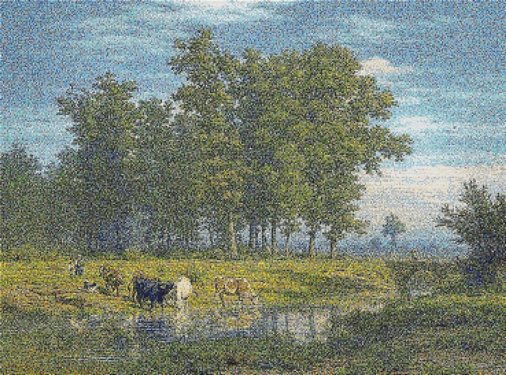 Landschaft Mit Viehherde An Einem Bach - X Squared Cross Stitch