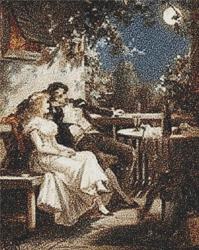 Junges Paar In Vollmondlicht - X Squared Cross Stitch