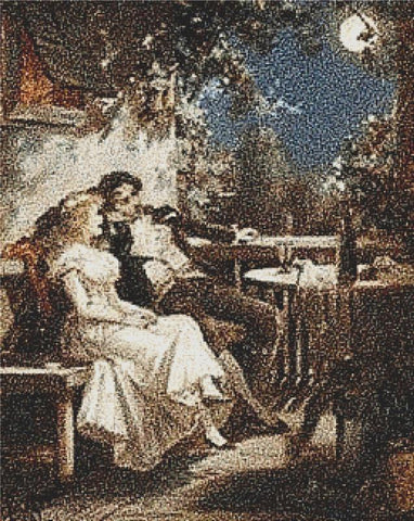 Junges Paar In Vollmondlicht - X Squared Cross Stitch