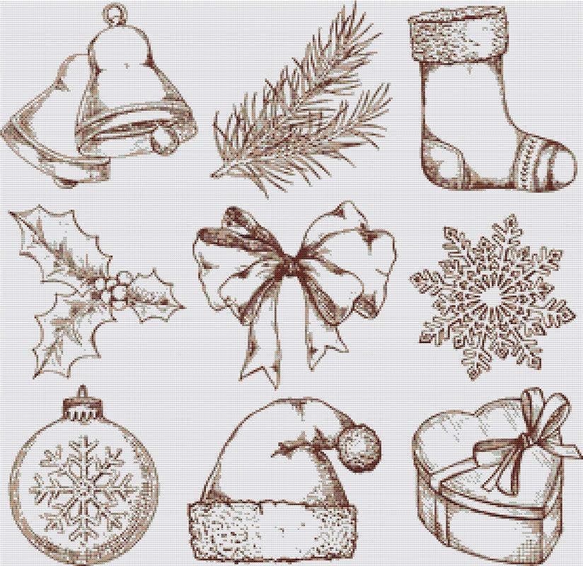 Set Of Christmas Icons - X Squared Cross Stitch