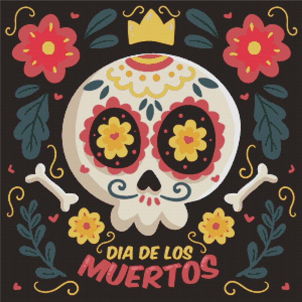 Dia de Los Muertos V - X Squared Cross Stitch