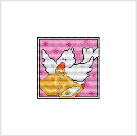 Country Christmas Coaster/Ornament: Dove - Cross Stitch Wonders