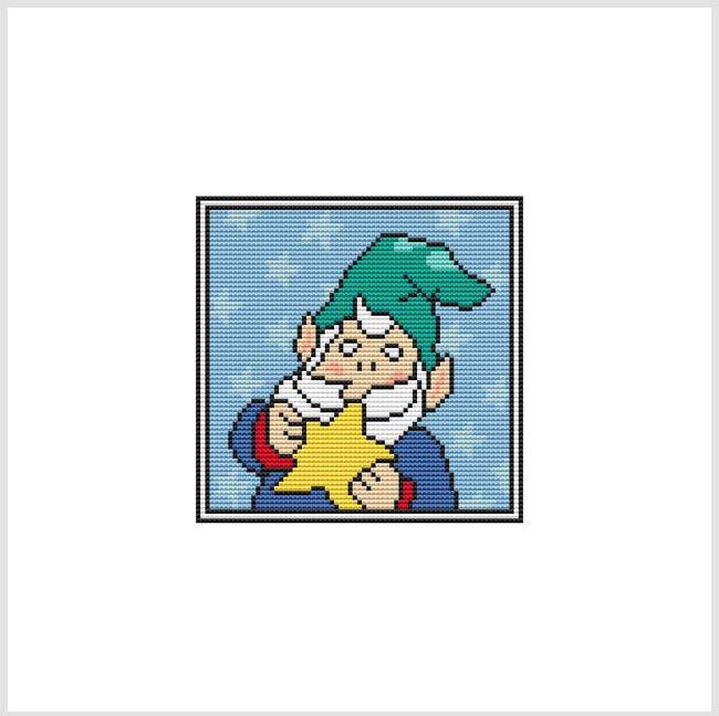 Country Christmas Coaster/Ornament: Elf Star - Cross Stitch Wonders