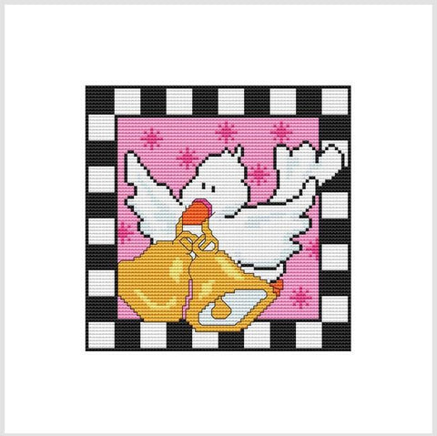 Country Christmas Checkered: Dove - Cross Stitch Wonders