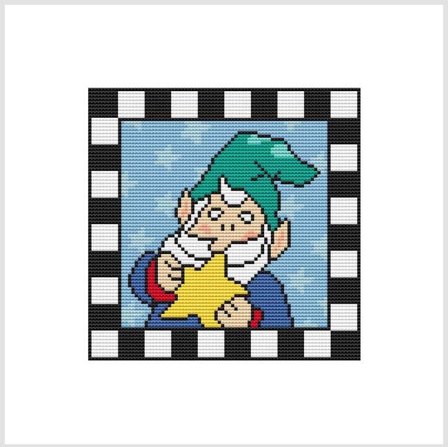 Country Christmas Checkered: Elf Star - Cross Stitch Wonders