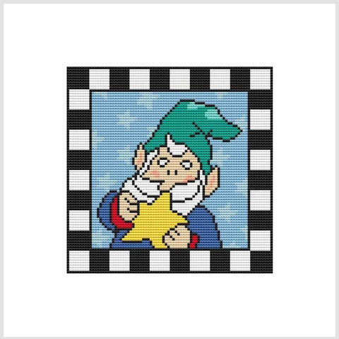 Country Christmas Checkered: Elf Star - Cross Stitch Wonders
