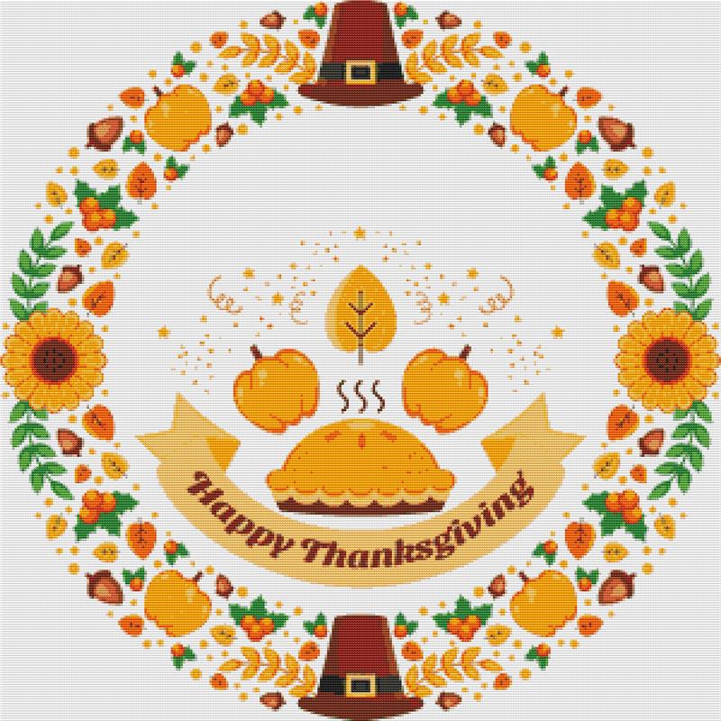 Happy Thanksgiving IV - X Squared Cross Stitch