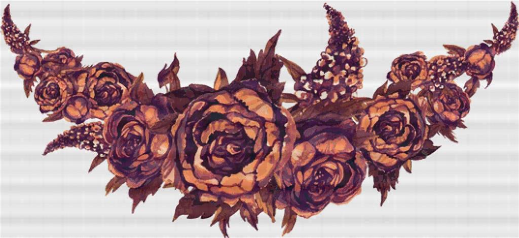 Peony Garland - X Squared Cross Stitch