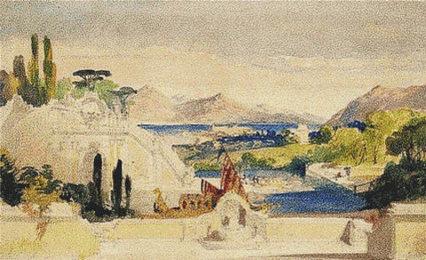 Fantasy View Of Lake Nemi - X Squared Cross Stitch