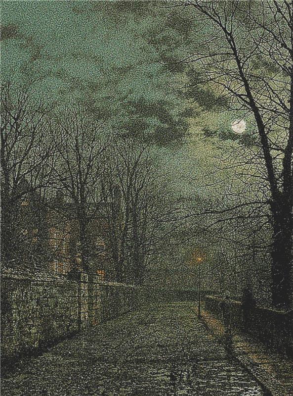 Street After The Rain In The Moonlight - X Squared Cross Stitch