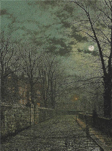Street After The Rain In The Moonlight - X Squared Cross Stitch