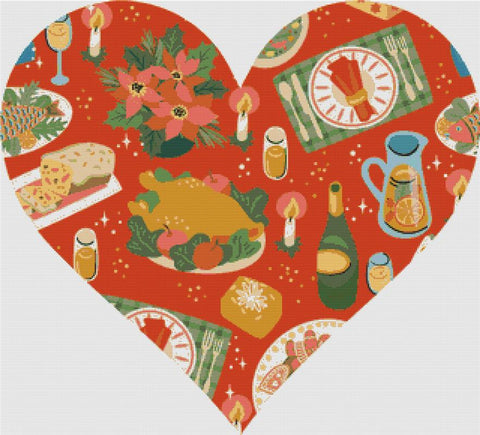 Christmas Food Heart - X Squared Cross Stitch