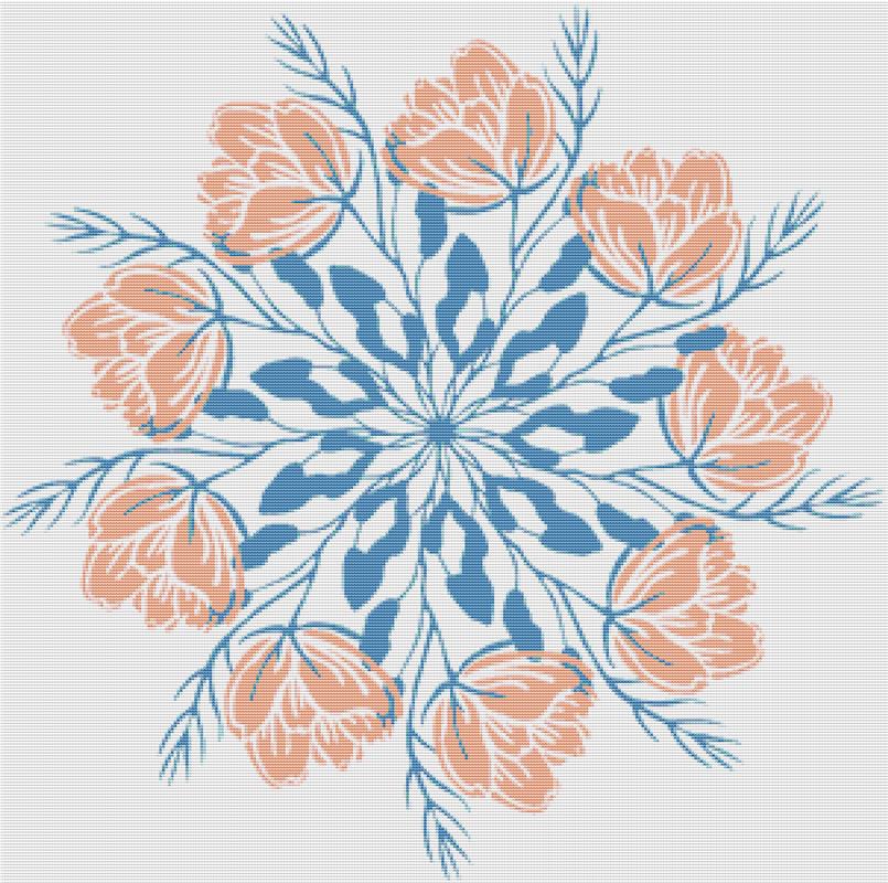 Ornamental Floral Mandala - X Squared Cross Stitch