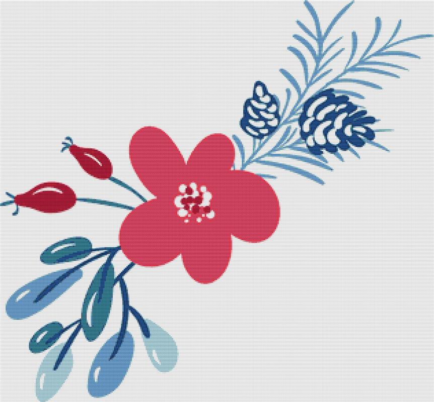 Christmas Floral Bouquet - X Squared Cross Stitch