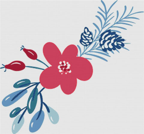 Christmas Floral Bouquet - X Squared Cross Stitch
