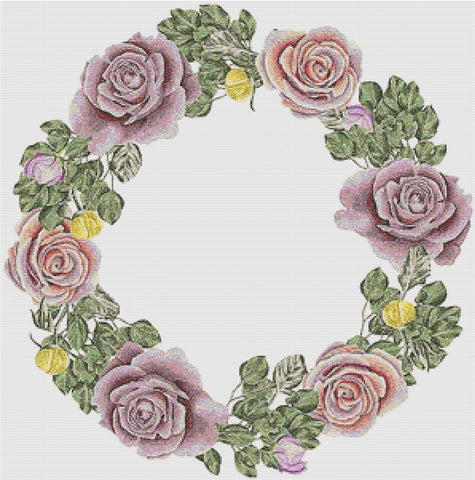 Beautiful Floral Wreath - X Squared Cross Stitch