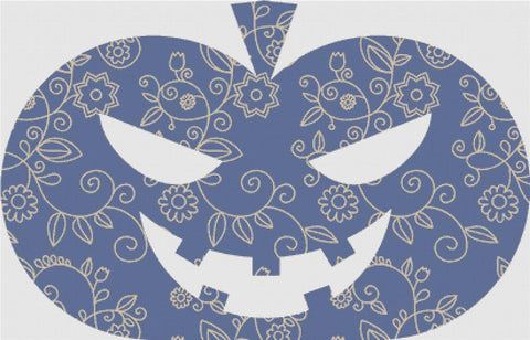 Floral Outline Jack-O-Lantern I - X Squared Cross Stitch