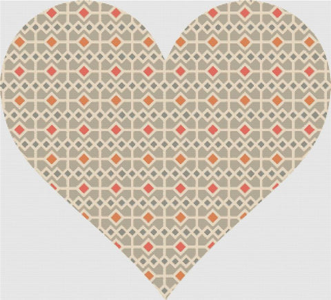 Pastel Square Heart - X Squared Cross Stitch