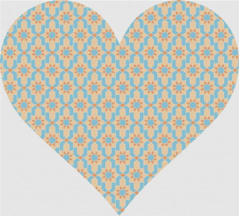 Moroccan Tile Heart - X Squared Cross Stitch