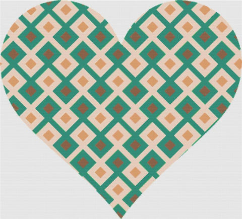 Squared Geometric Heart - X Squared Cross Stitch