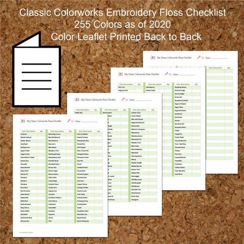 Embroidery Floss Checklist Classic Colorworks 2020 - PinoyStitch
