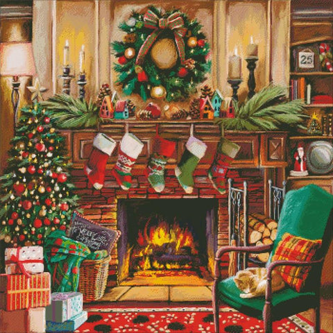 Fireside Christmas - Charting Creations