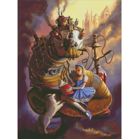 Steampunk Alice And Caterpillar - Charting Creations